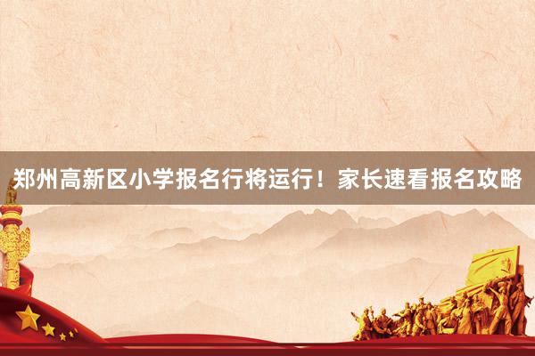 郑州高新区小学报名行将运行！家长速看报名攻略