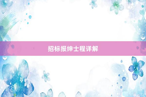 招标报绅士程详解